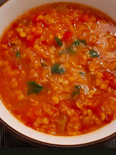 Una foto de Sopa de lentejas con pimiento