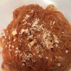 Una foto de Spaghetti de boniato con nueces