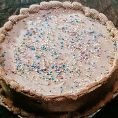 A picture of Eggless chocolate cake.