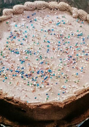 A picture of Eggless chocolate cake.