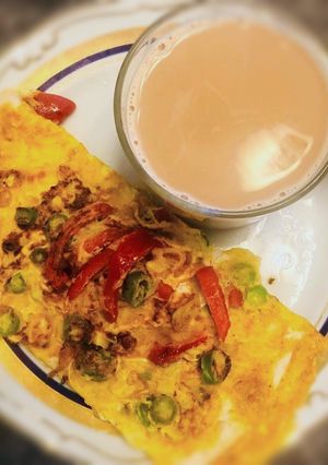 A picture of Protien rich Eggy Omelette sandwich.