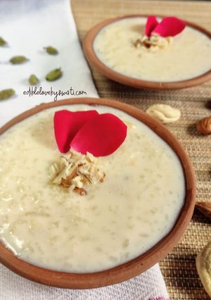 A picture of Kheer (Rice Pudding).