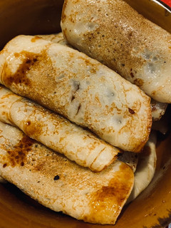 A picture of Sweet jaggery crepes.
