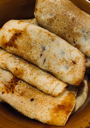 A picture of Sweet jaggery crepes.