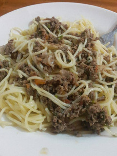 A picture of Spaghetti and minced meat.