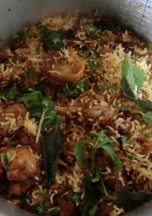 A picture of Chicken Biryani / Masala Chicken Biryani.