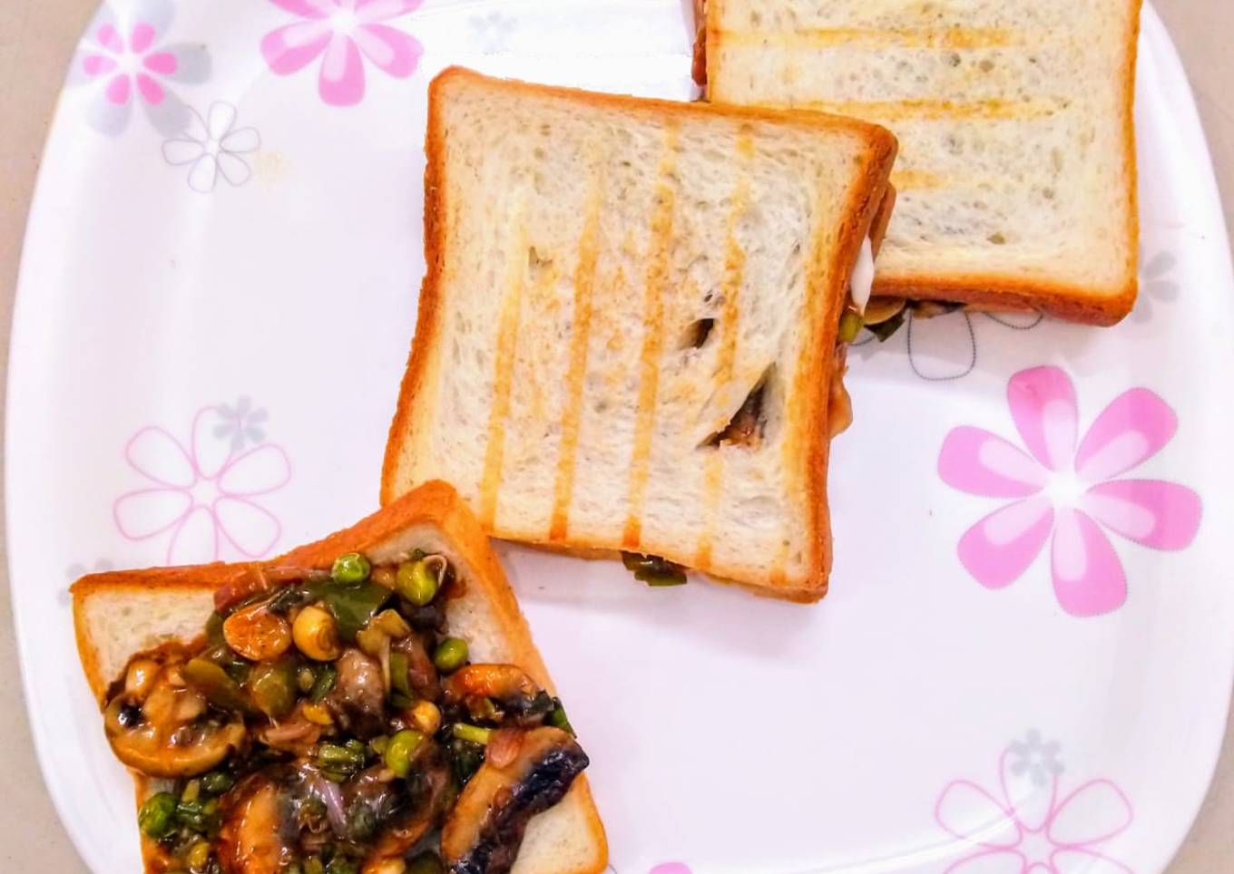 Matar Mushroom Chinese Grilled Toast