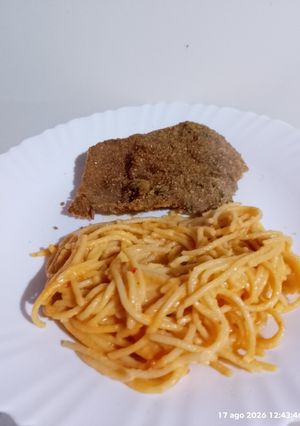 Una foto de Spaghetti con salsa de morrón 🫑