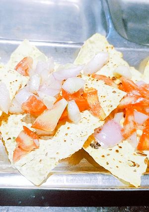 A picture of Papad Salad.
