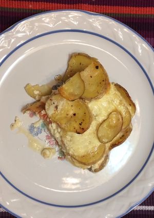 Una foto de Pastel de papa con jamón y queso