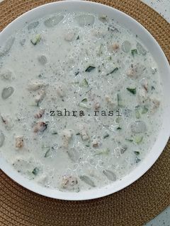 عکسی از دستور آبدوخیار با سنگک خشک(چالش دور نریزیم)