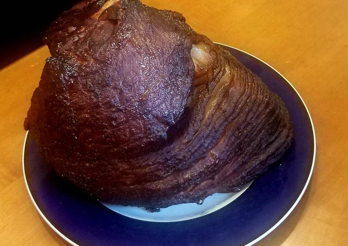 Double smoked bacon with raspberry and mustard sauce