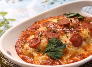 Foto resep Sausage Mozaru (nasi panggang mozarella sosis)