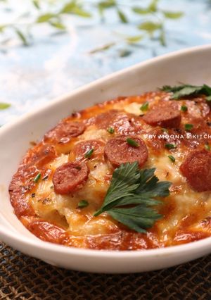 Foto resep Sausage Mozaru (nasi panggang mozarella sosis)