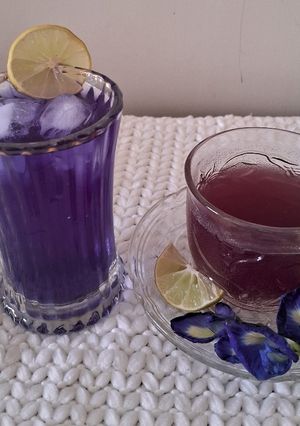 A picture of Butterfly pea flower tea.