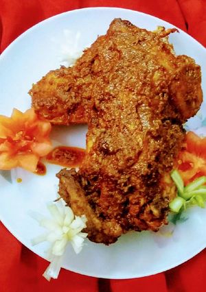 A picture of Murgh musallam in microwave.
