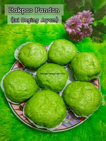 Langkah Gampang Membikin Resep 74. Bakpao Pandan (isi daging ayam) yang Lezat Sekali Anti Ribet, Uenak Banget