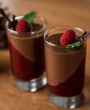Crema de chocolate con frambuesas