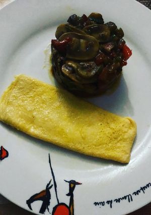 Foto principal de Tortilla francesa con timbal de panache de verduras