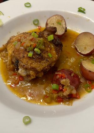 A picture of Cajun Baked Chicken Thighs.