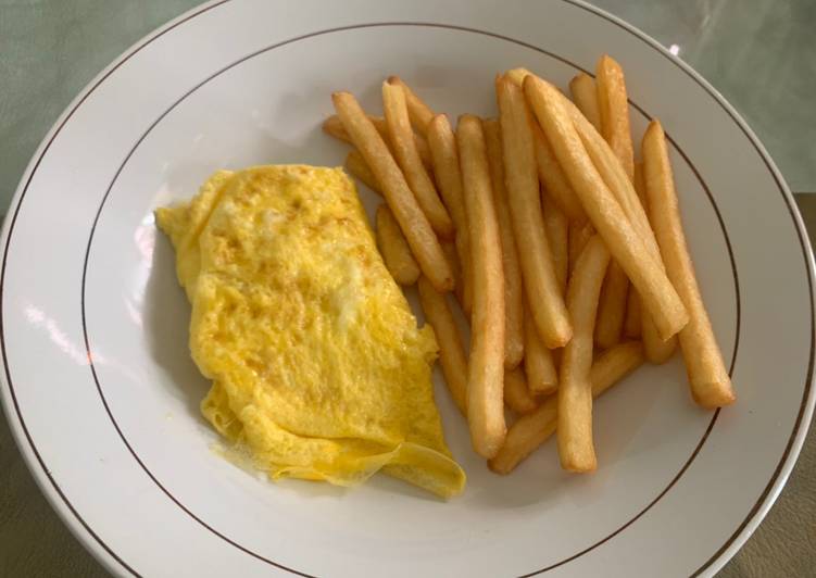 Sarapan telur omelette simpel ala hotel (omlet hotel)