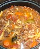 Sepias con Alubias Pintas y vegetales