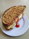 Artisan Wholemeal Sourdough Omelette Sandwich With Caramelised Onions