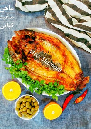 عکسی از دستور ماهی سفید کبابی