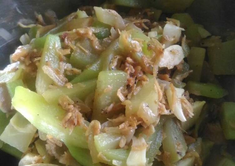 Resep Tumis labu campur ebi, Enak