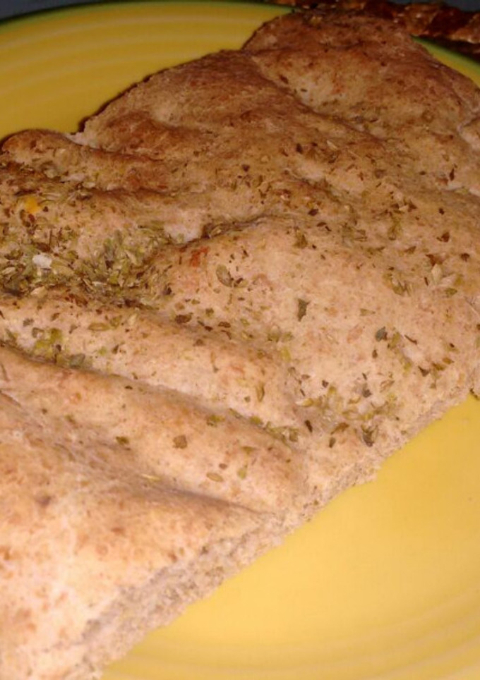 Una foto de Pan de Focaccia con Agua de Mar