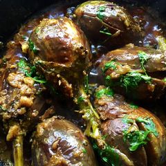 A picture of Hyderabadi Bagara Baingan.