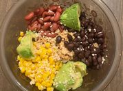 A picture of kidney beans with brown rice