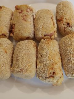 Una foto de Bartolito de Bacon con gambas y queso en Airfryer
