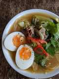 Beef bone broth with noodles