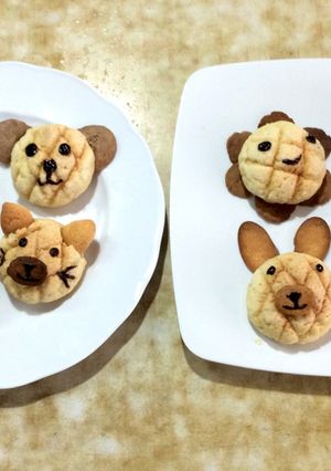 Hình của món Melon bread - Bánh mì đáng yêu cho bé #ngon_bất_ngờ.