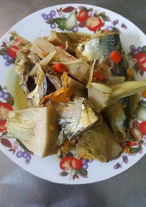 Hình của món Cá chuồn kho mít non.