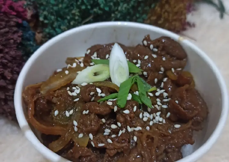 Masakan Unik Beef terriyaki rice bowl Enak dan Sehat