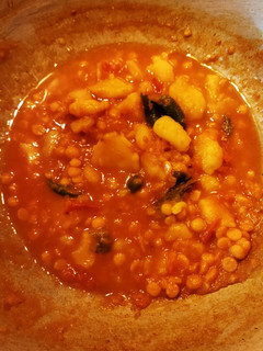 A picture of Spicy Potato and Chickpea Lentil Curry.