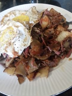 A picture of Brad's corned beef hash.