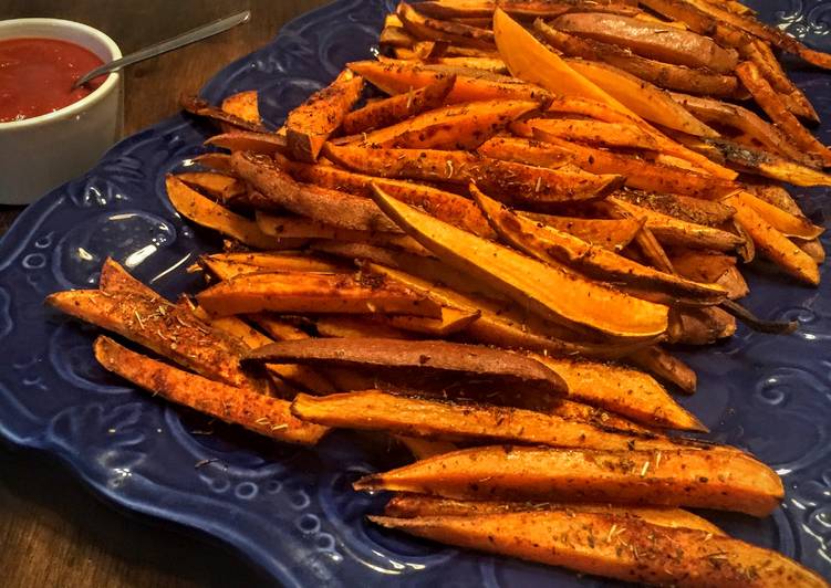 Steps to Prepare Quick Baked Cajun Sweet Potato Fries