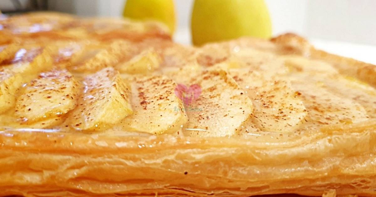 Tarta de manzana con y crema pastelera Receta de Belén "En Mi Salsa Cocina"- Cookpad