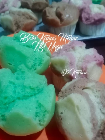 Cara Mudah Menyiapkan Resep #068 Bolu Kukus Mekar Ubi Ungu yang Uenak Anti Ribet, Menggugah Selera