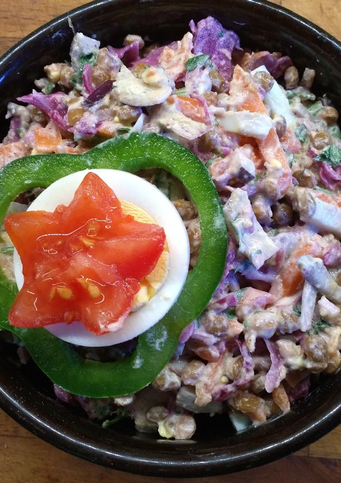 Joghurtos lencsesaláta recept fotója