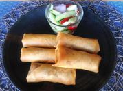 A picture of spring rolls filling