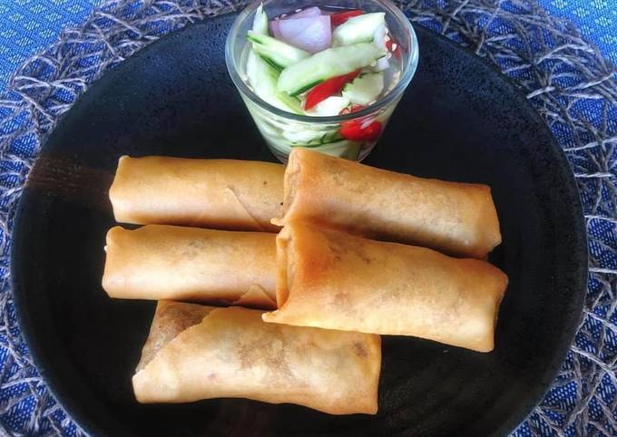 Steps to Make Quick 🧑🏽‍🍳🧑🏼‍🍳 Crispy Vegetable Spring rolls Recipe • With Mushroom filling • Vegetarian Recipe