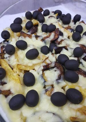 صورة لوصفة بطاطا وباذنجان بالجبن