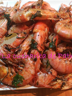 Una foto de Gambones a la plancha