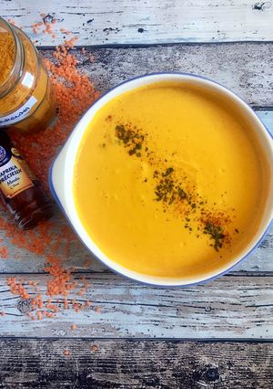 Une photo de Soupe de lentilles corail 🧡