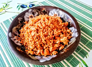 Tarhonyás hús csirkemellből recept fotója