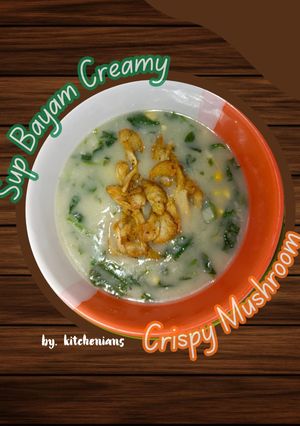 Foto resep Sup Bayam Creamy dengan Jamur Krispi